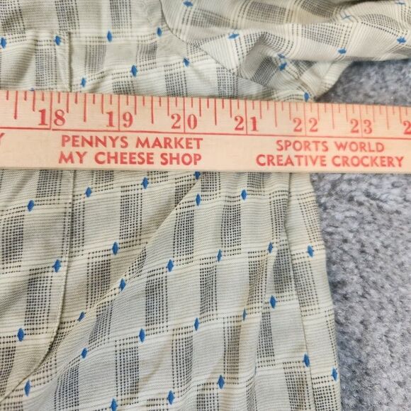 J. Ferrer Casual Button Down Shirt Mens Medium Gold Blue Short Sleeve - Picture 5 of 7